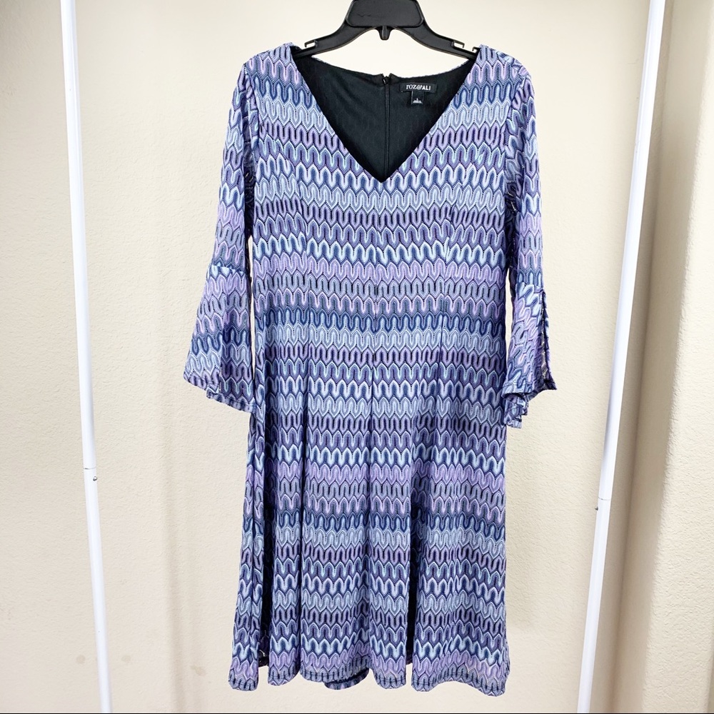 Roz & Ali blue print dress